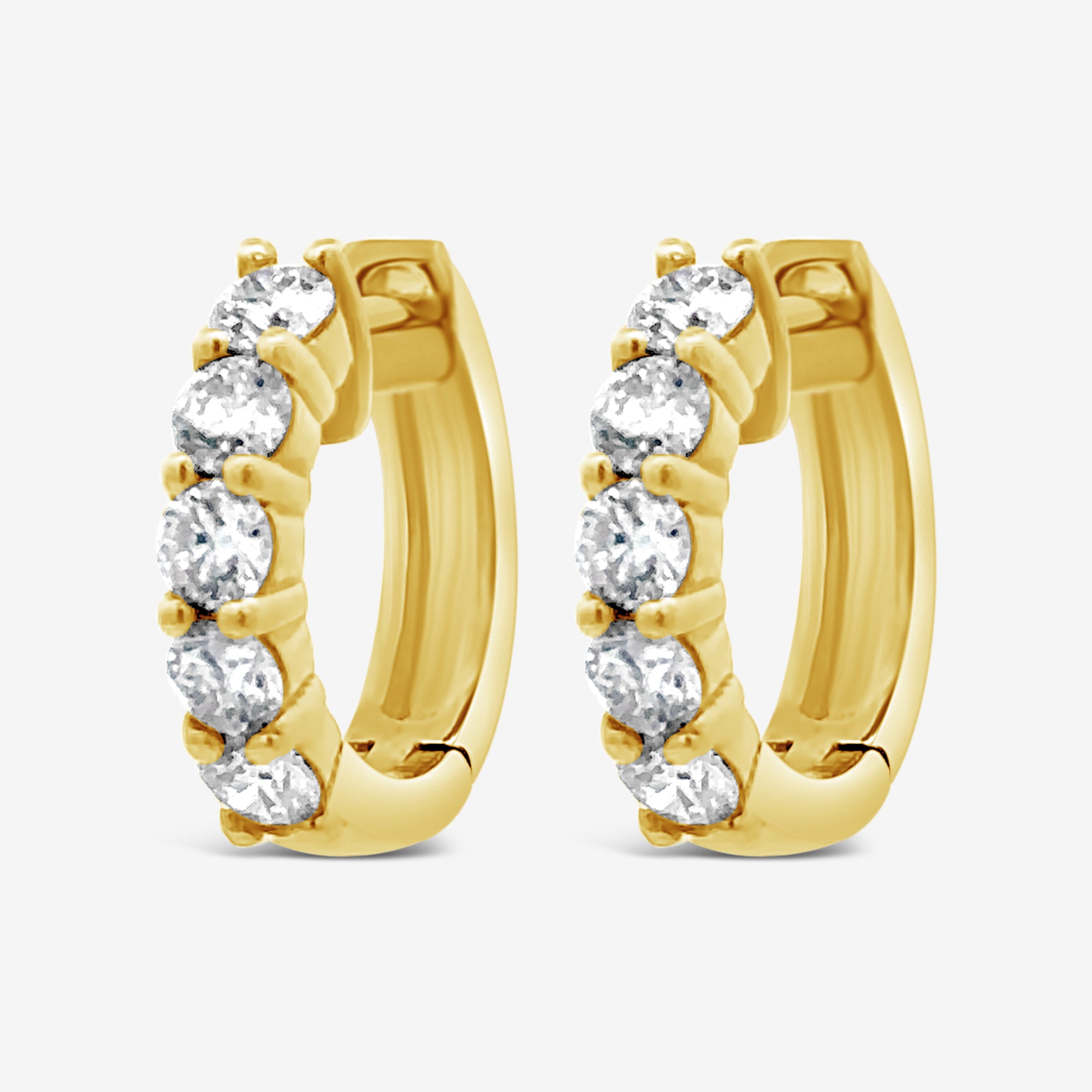 diamond huggie earrings