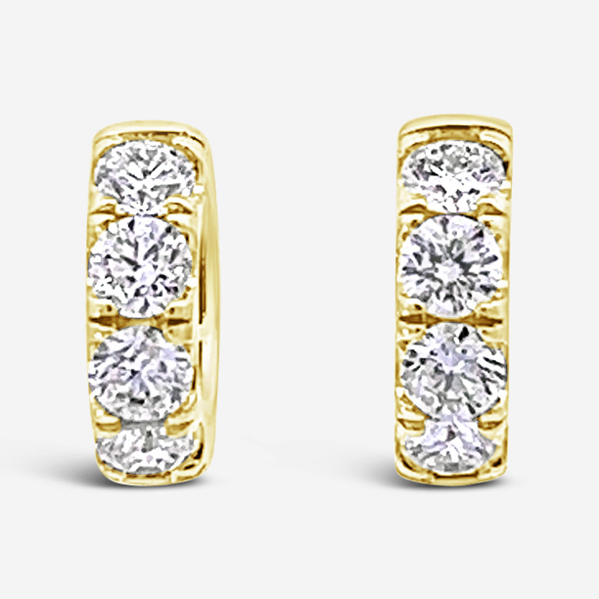 diamond huggie earrings