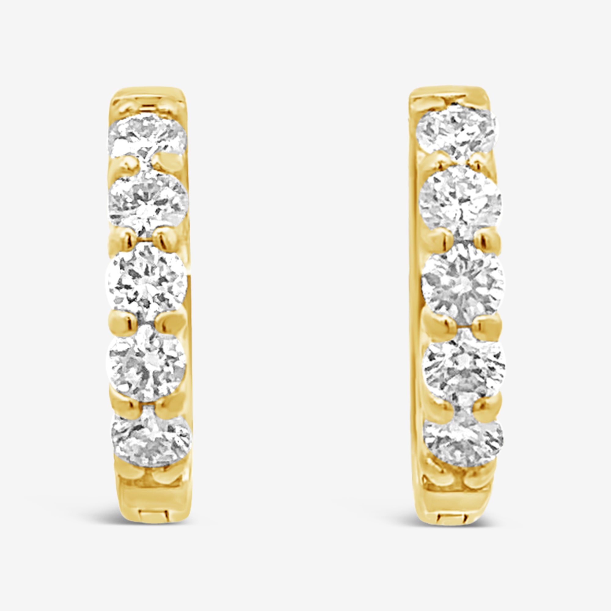 diamond huggie earrings