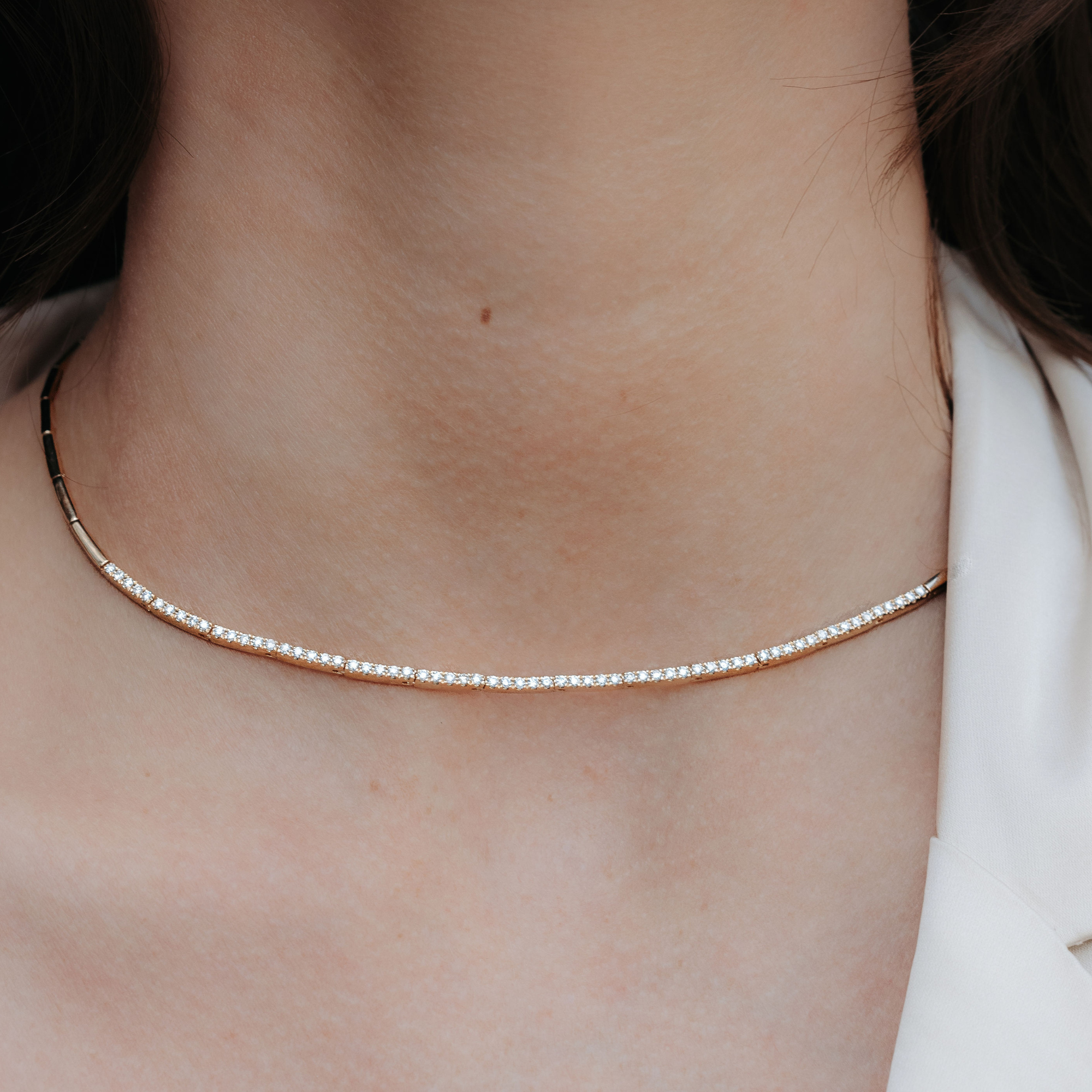 diamond and gold bar necklace