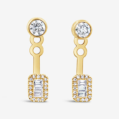 diamond behind the ear dangle earrings