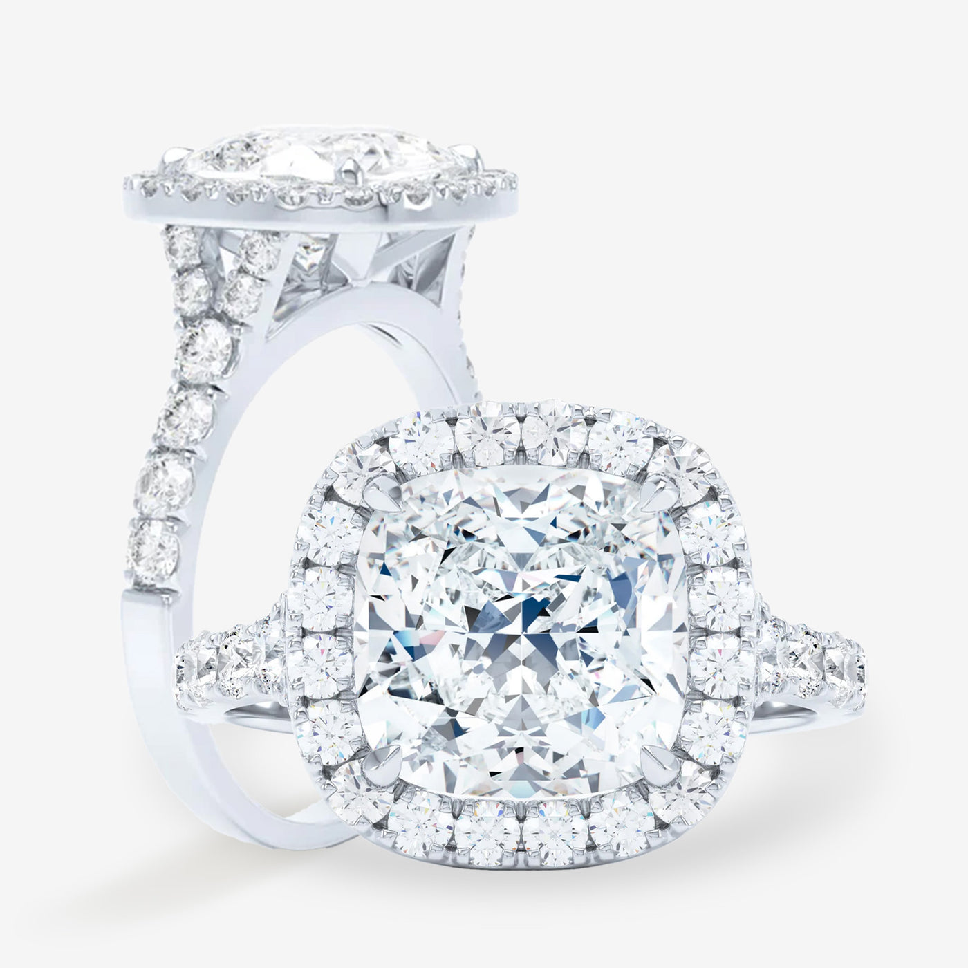 Ritz - Split Shank - Square Cushion Engagement Ring
