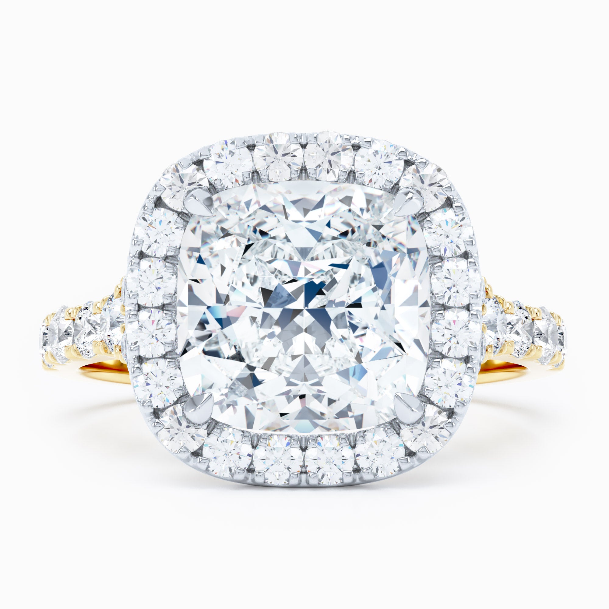 square cut diamond halo engagement ring