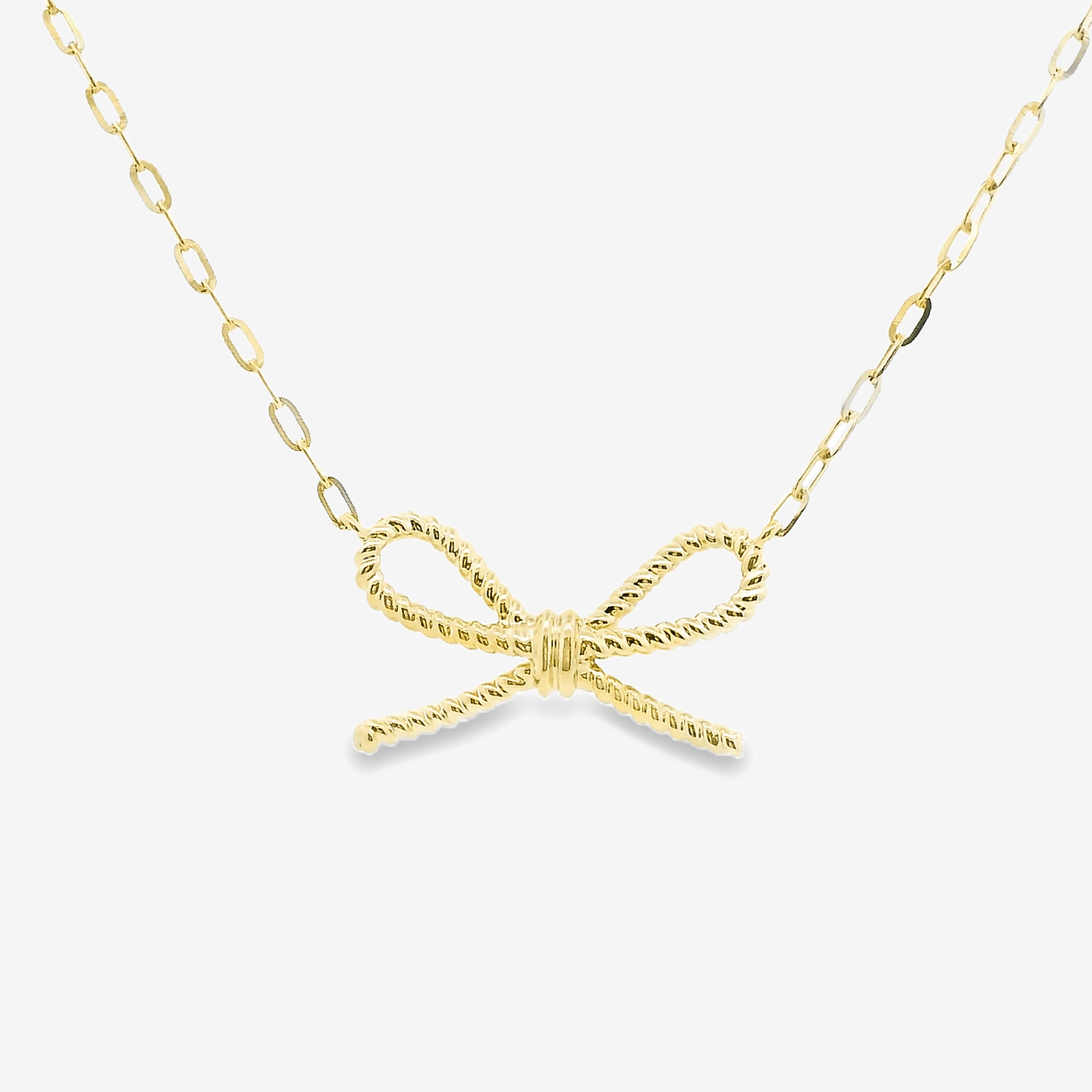 Rope Bow Paperclip Necklace