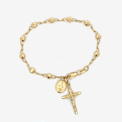 Rosary Bright Cut Bead It Bracelet