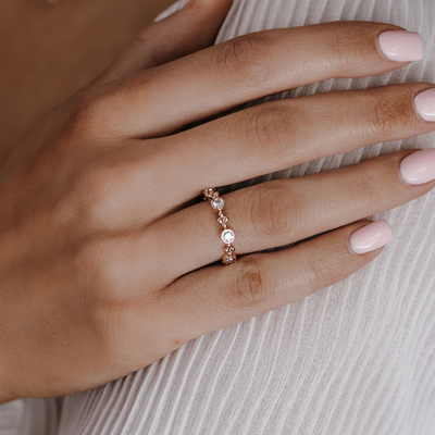 rose gold and diamond ring