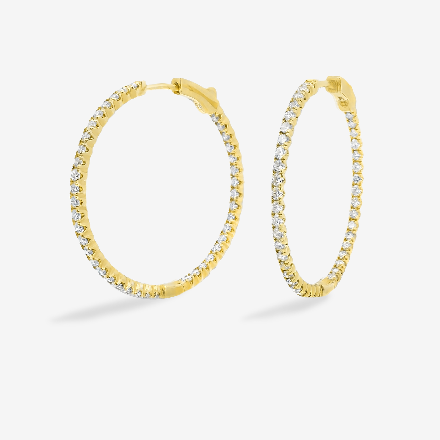 Round 1.25" Eternity 1.95CT Hoop Earrings