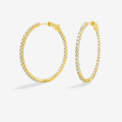 Round 1.25" Eternity 1.95CT Hoop Earrings