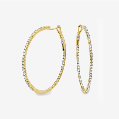 inside out diamond hoop earrings