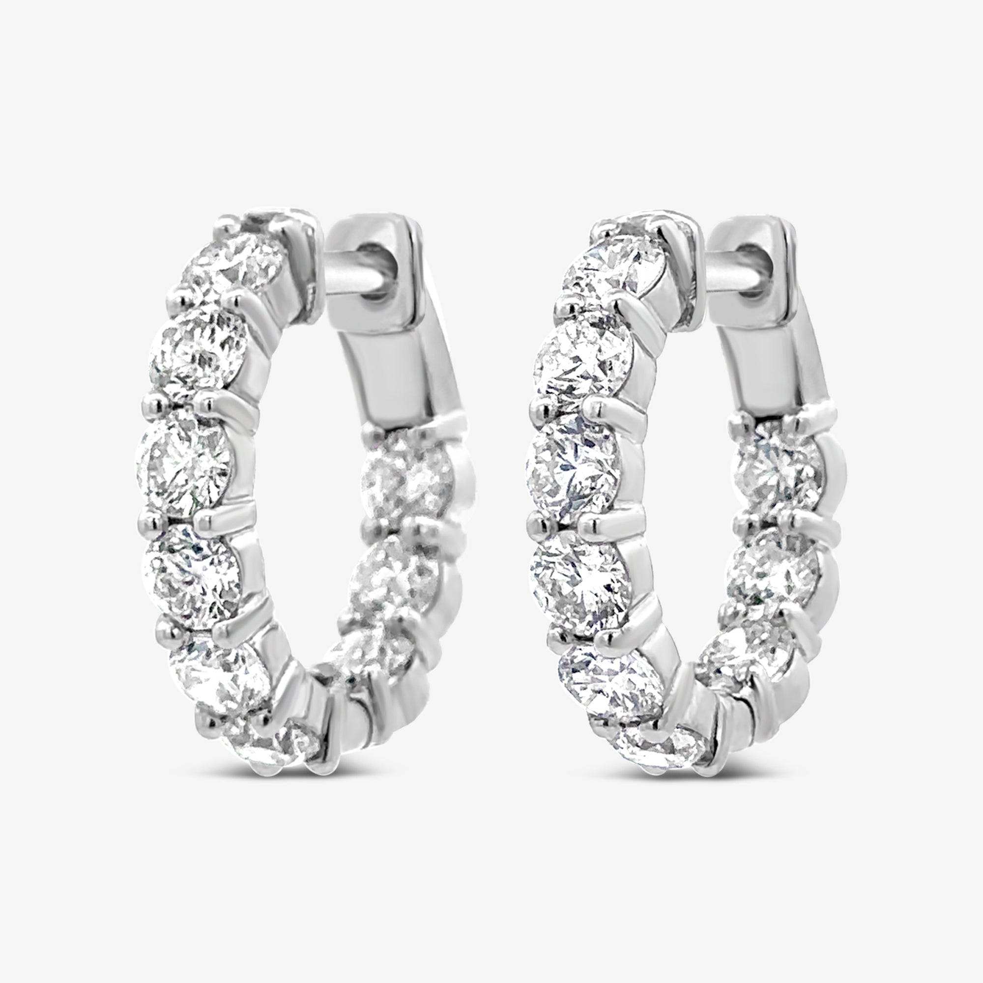 eternity diamond hoop earrings