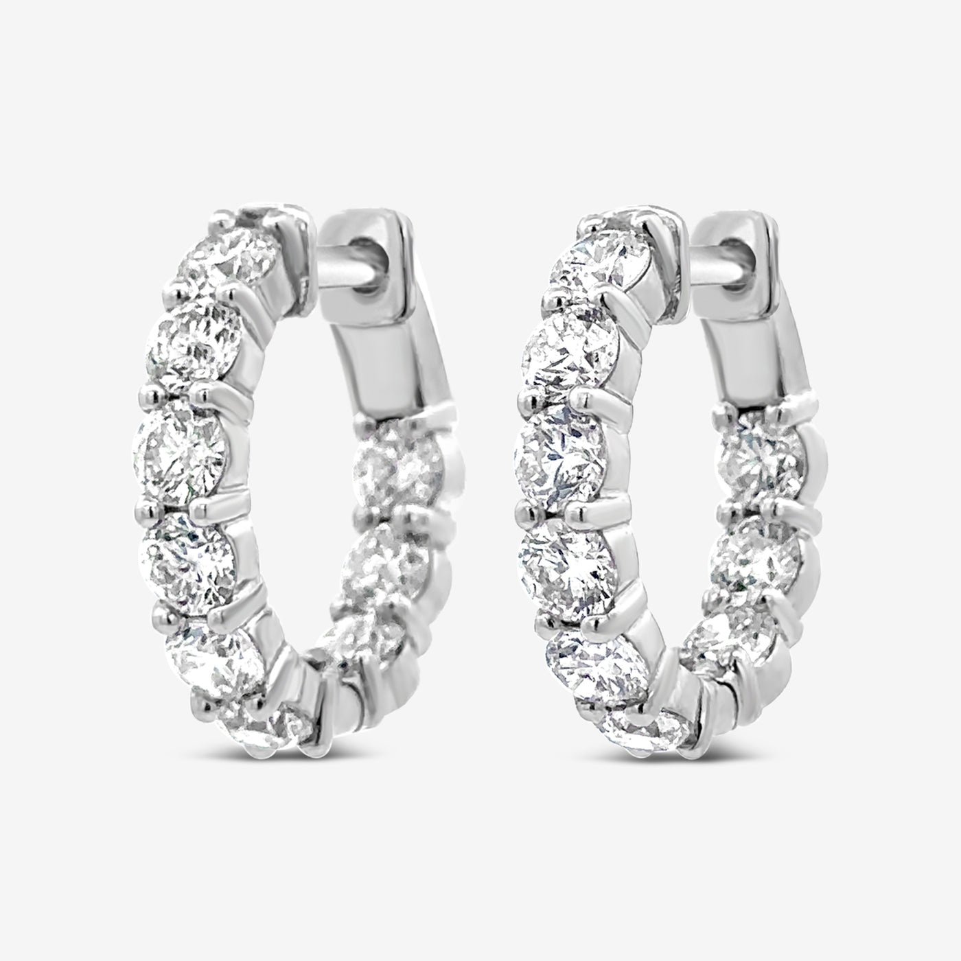 eternity diamond hoop earrings