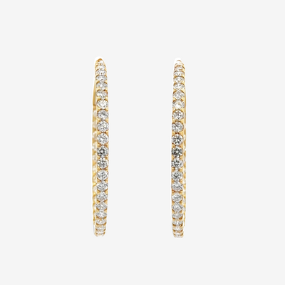 eternity diamond hoop earrings