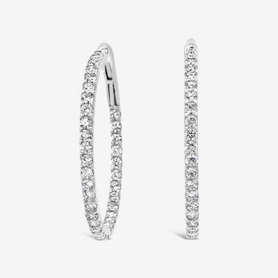 Round 1.5" Eternity 3.35CT Hoop Earrings