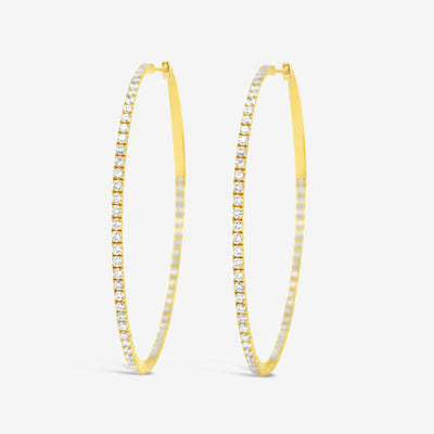 eternity diamond hoop earrings