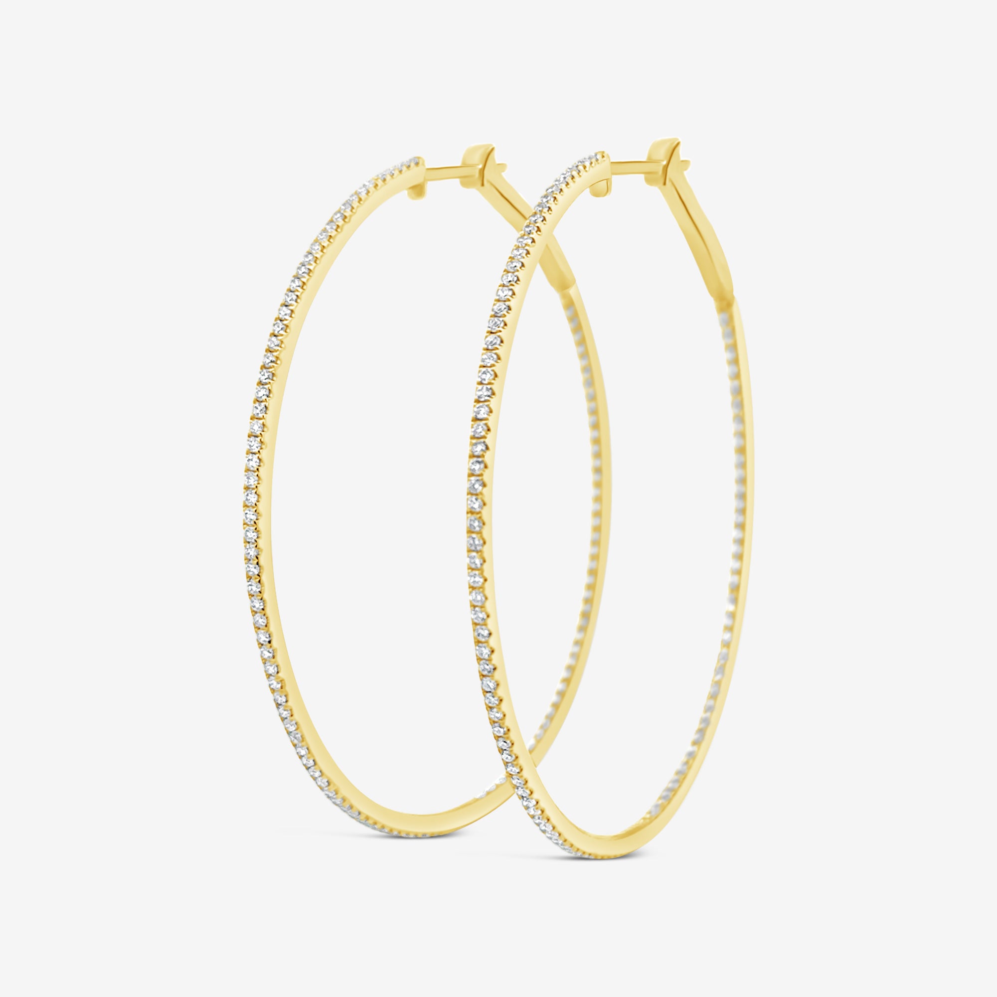 thin eternity diamond hoop earrings