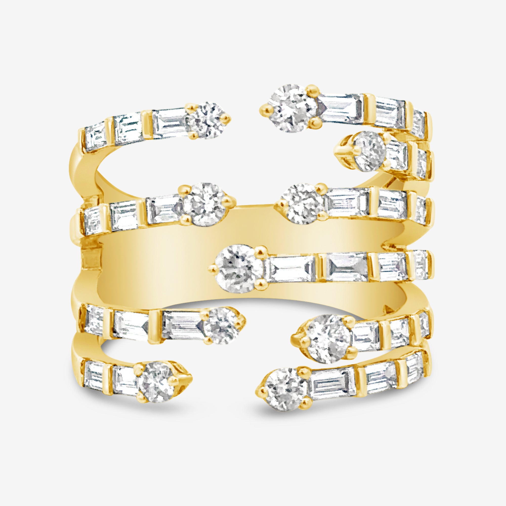 stacked diamond cuff ring