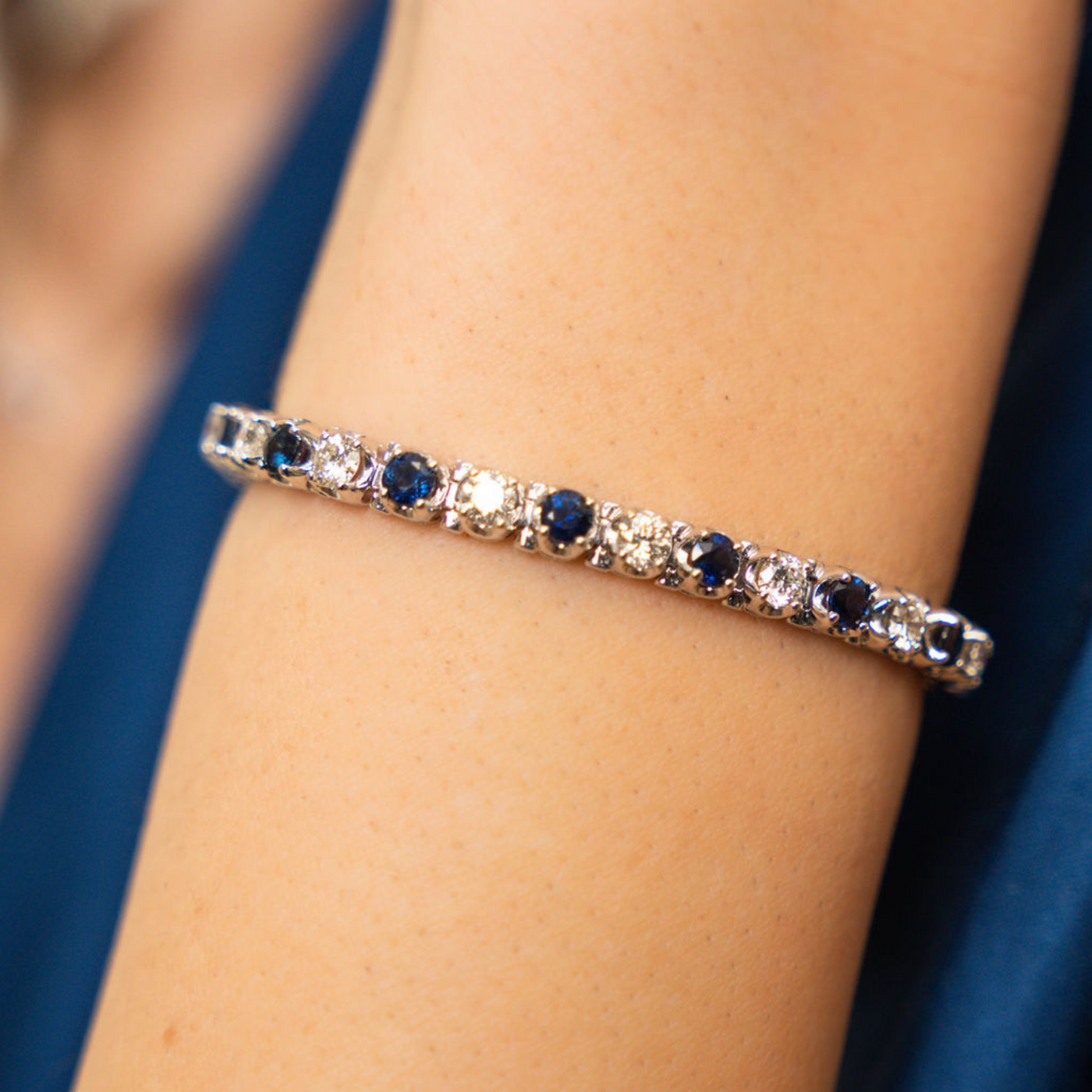 Diamond and sapphire bracelet clearance
