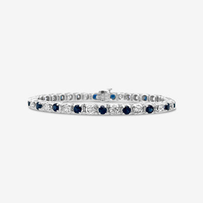 Round Sapphire & Diamond Tennis Bracelet