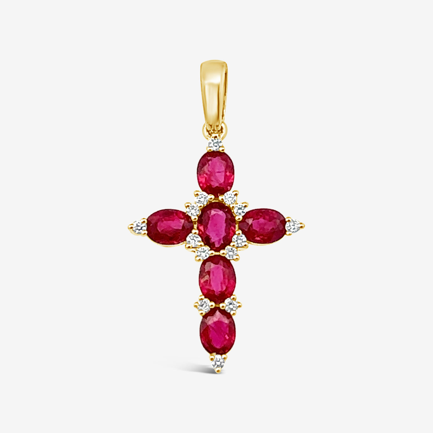 ruby and diamond cross pendant