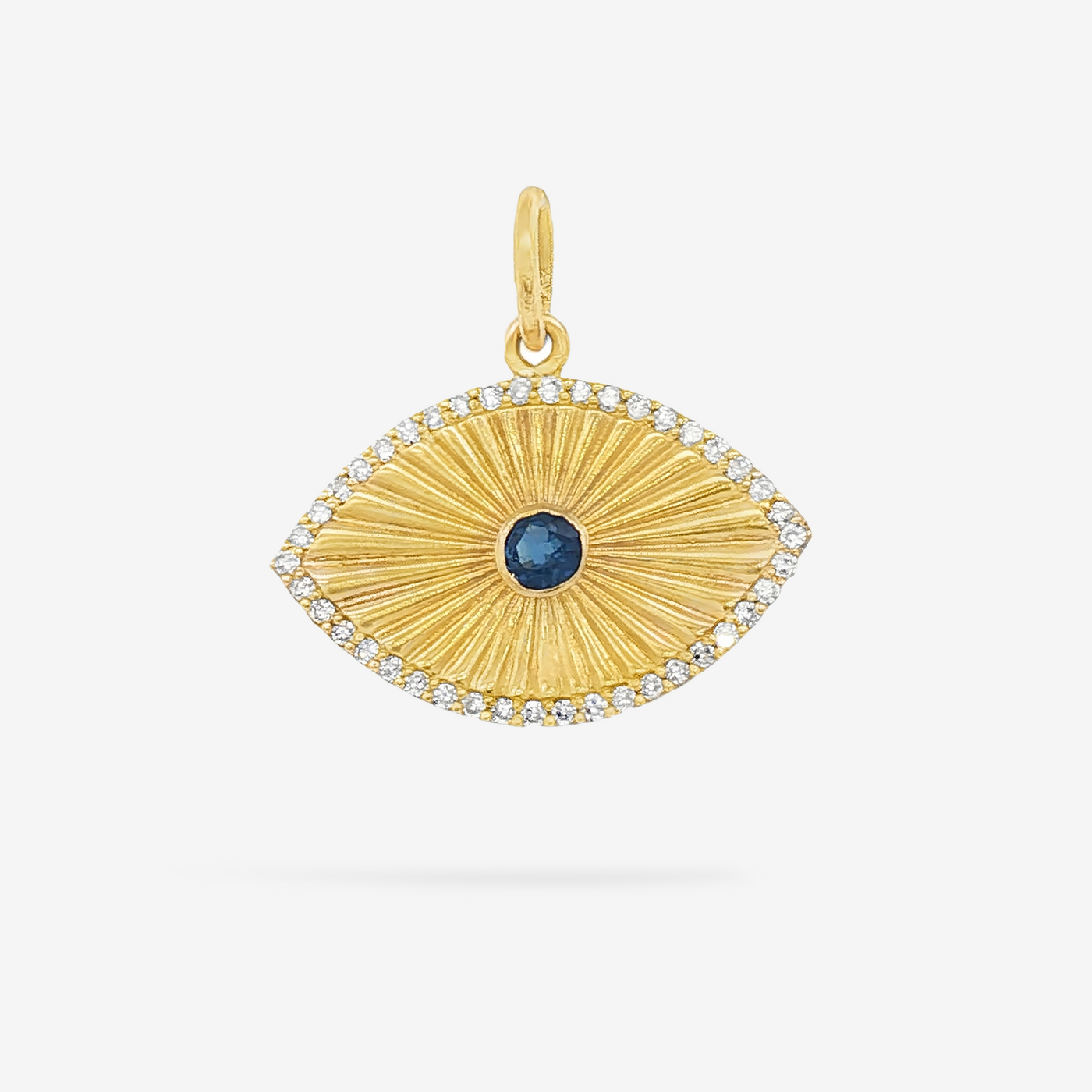 Sapphire & Diamond Evil Eye Fluted Charm
