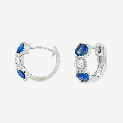 sapphire and diamond huggie earrings