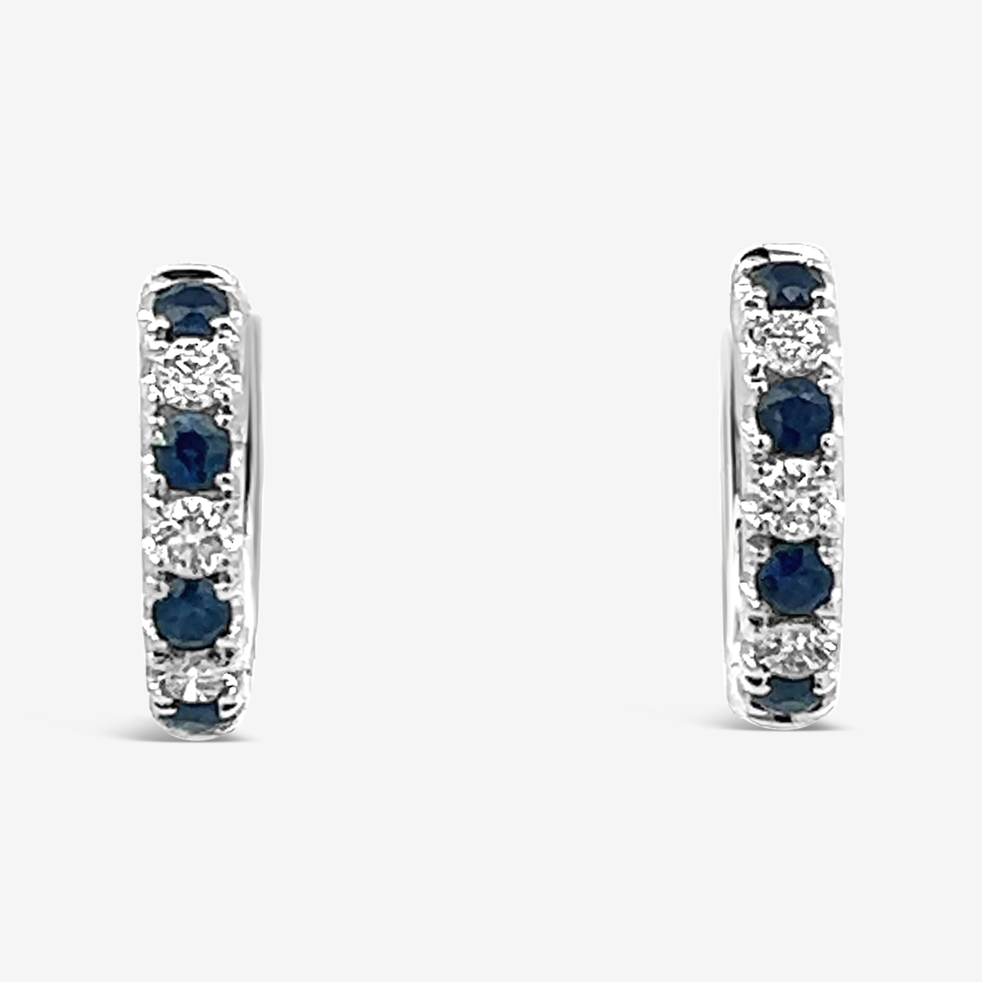 sapphire and diamond u hoop earrings