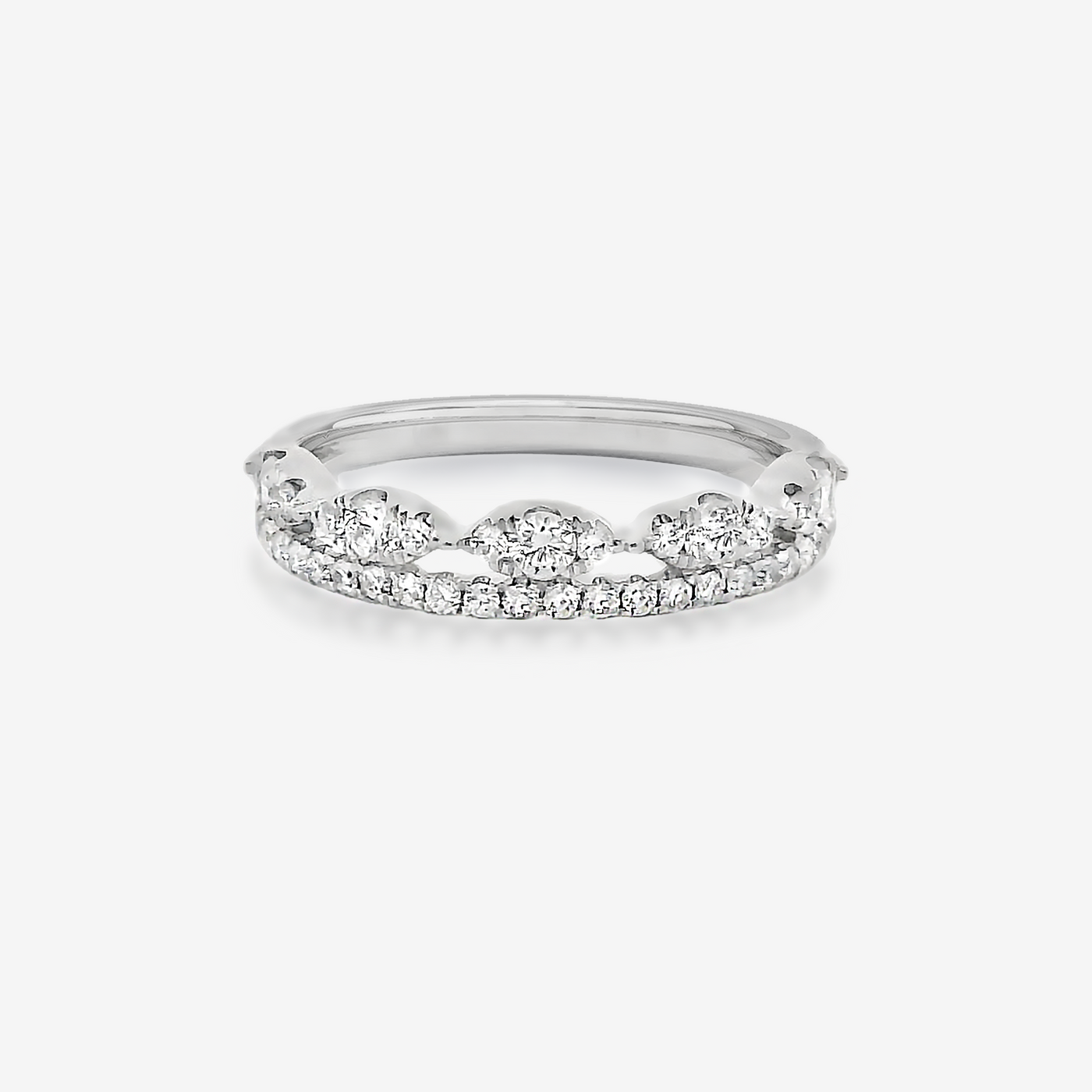 Scalloped Double Stacked Ring