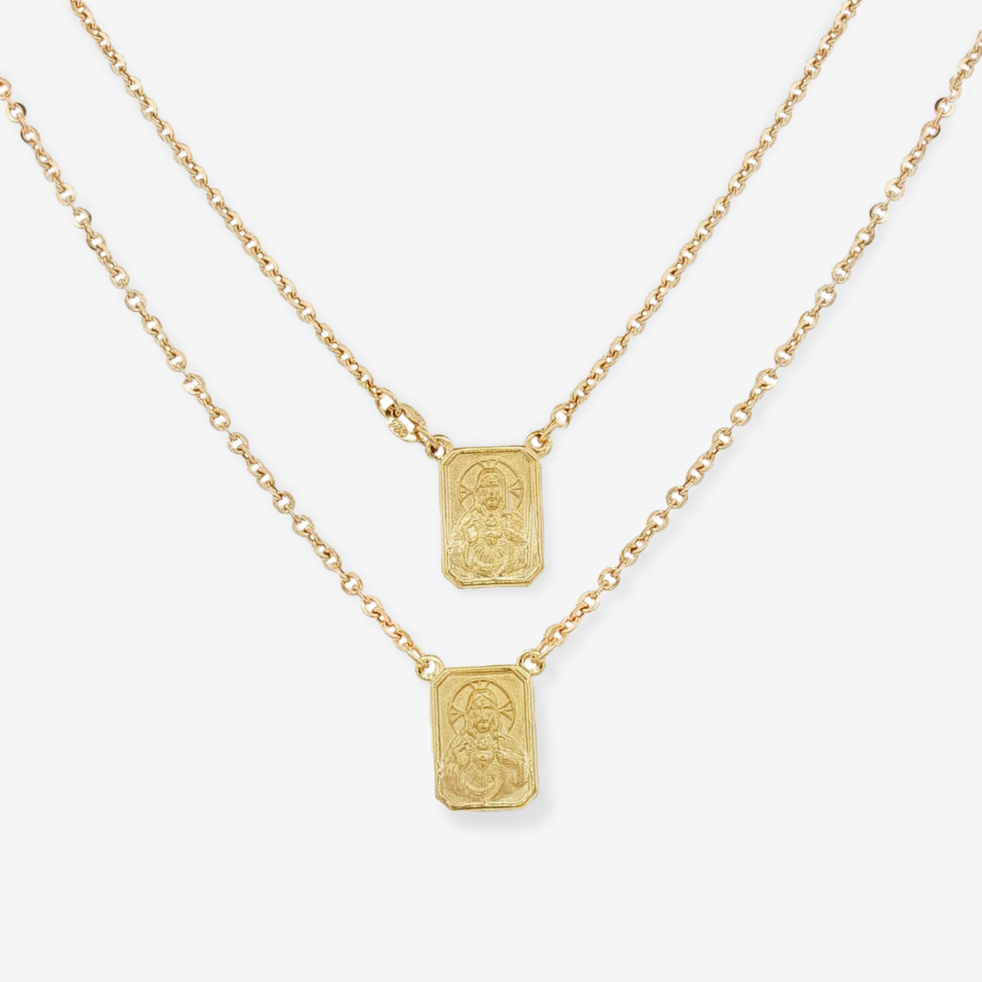 Scapular Double Sided Medaliions Petite Necklace