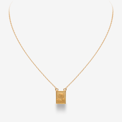 gold scapular necklace