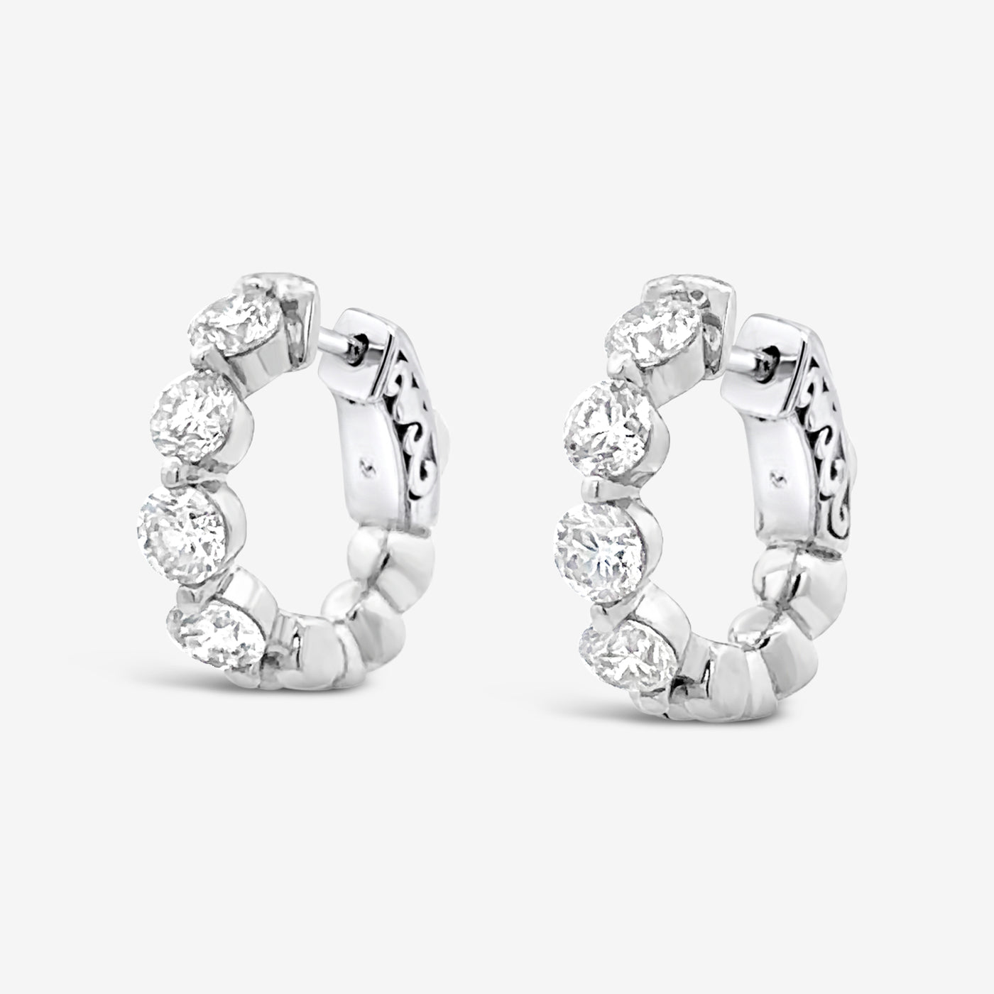 diamond huggie earrings