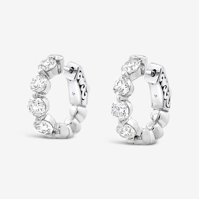 diamond huggie earrings