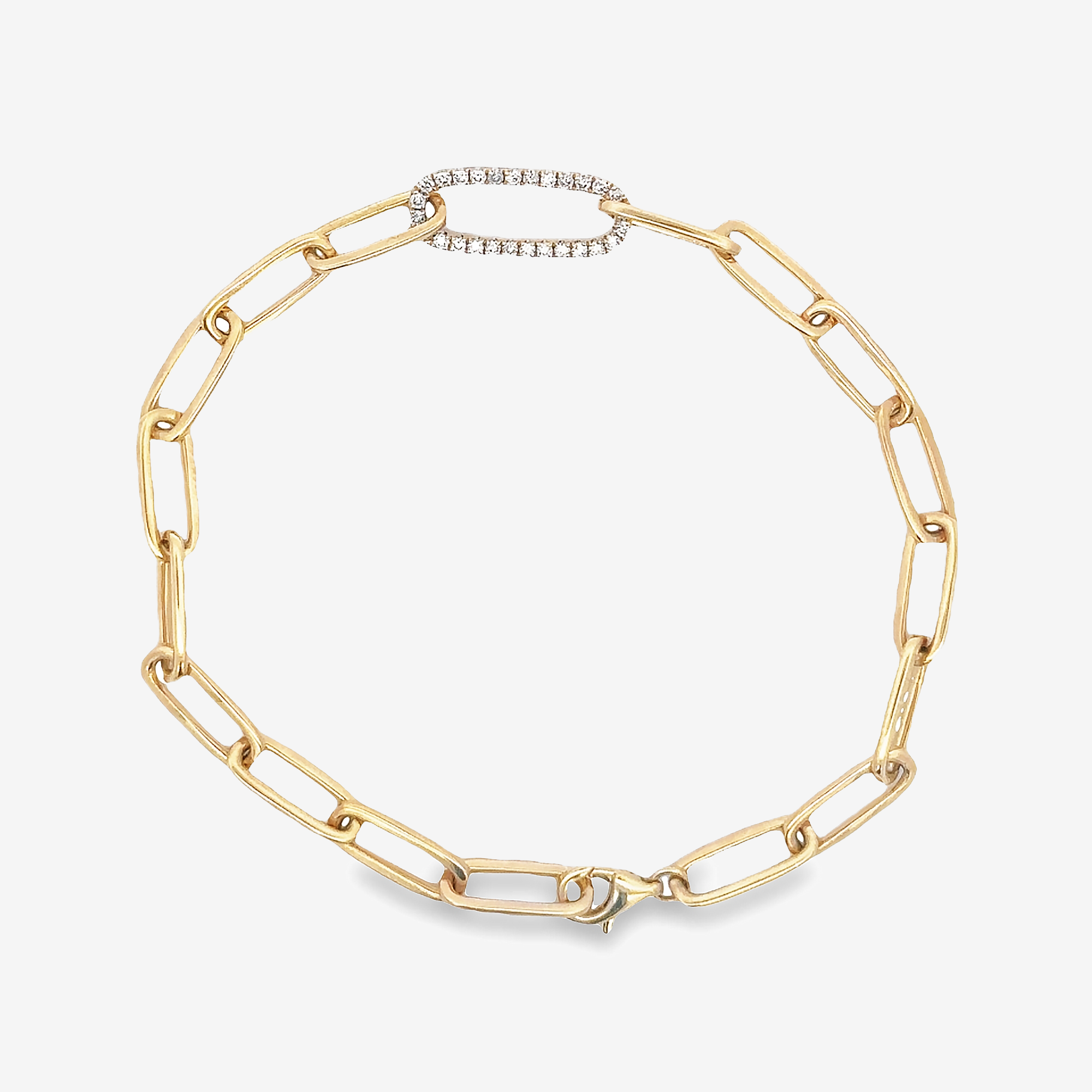 diamond and paperclip links bracelet