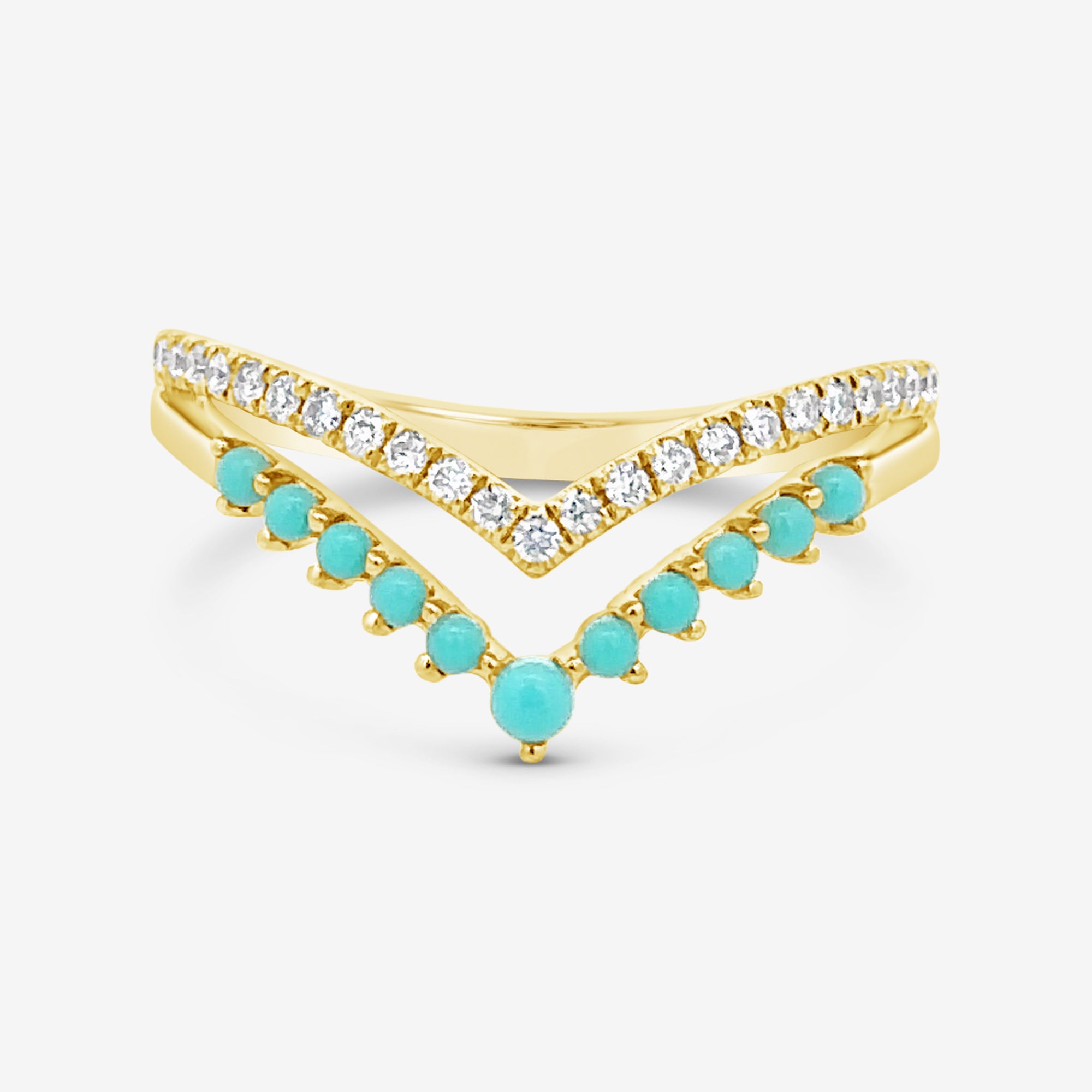 sleeping beauty mine turquoise and diamond chevron ring