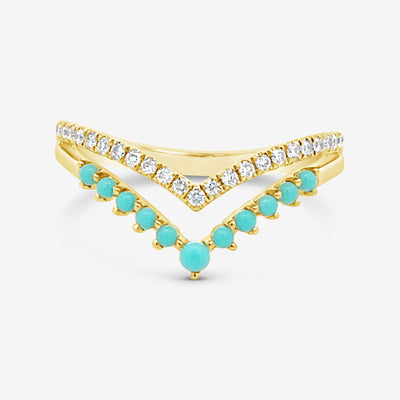 sleeping beauty mine turquoise and diamond chevron ring