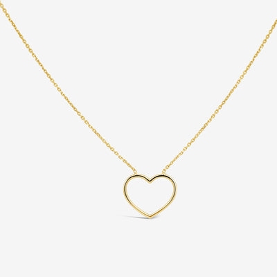 gold open heart necklace