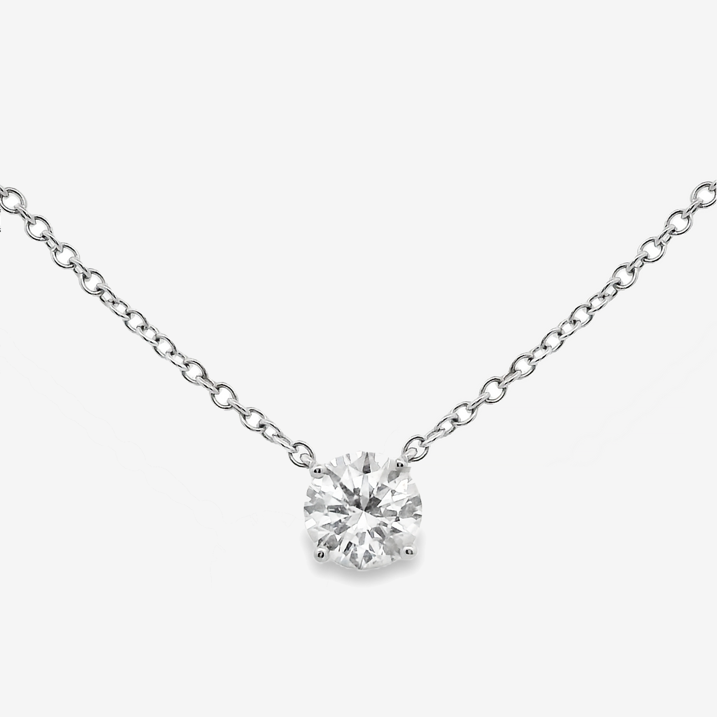 Solitaire 1.05CT Round Diamond Necklace