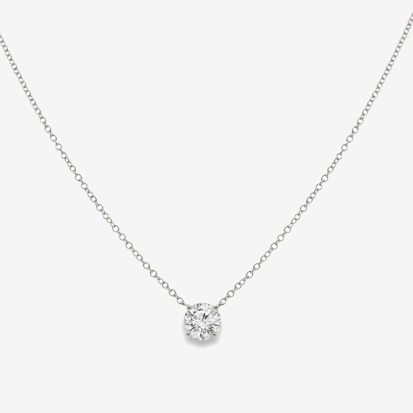 Solitaire 1.30CT Round Diamond Necklace