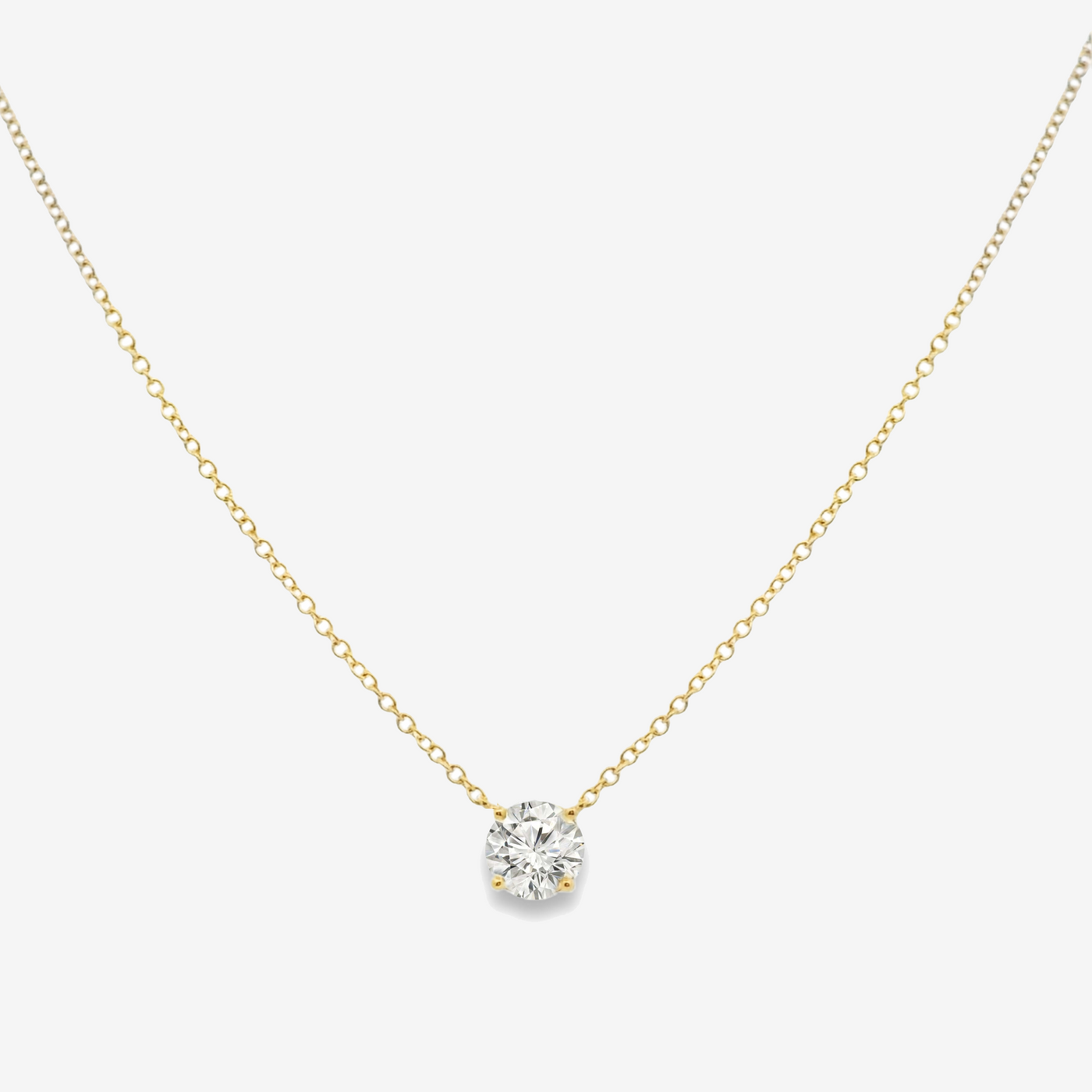 Solitaire 1.50CT Round Diamond Necklace
