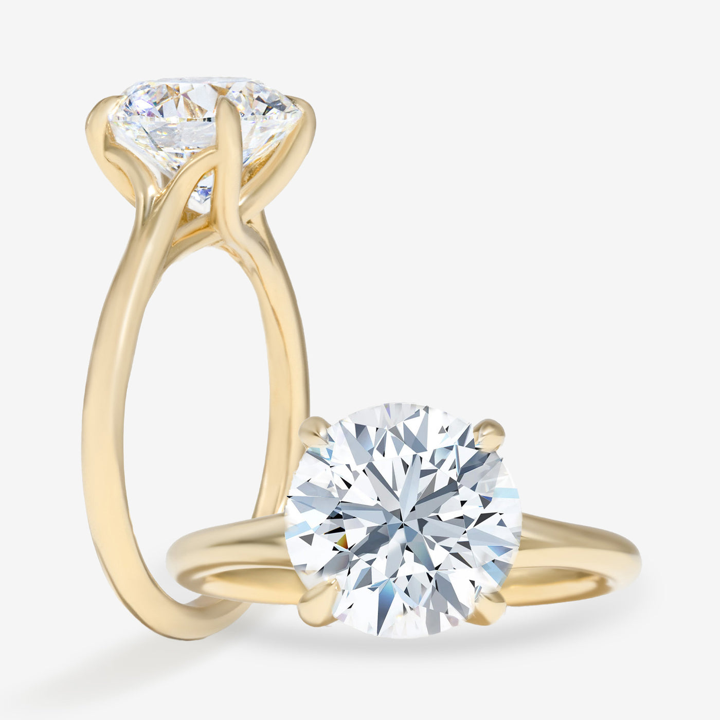 Splits Cathedral Wing - Round Engagement Ring