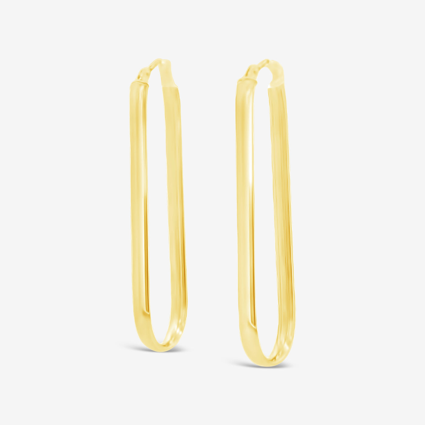 elongated paperclip hoop earrings