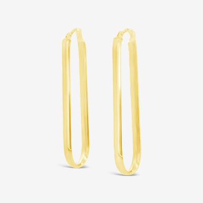 elongated paperclip hoop earrings