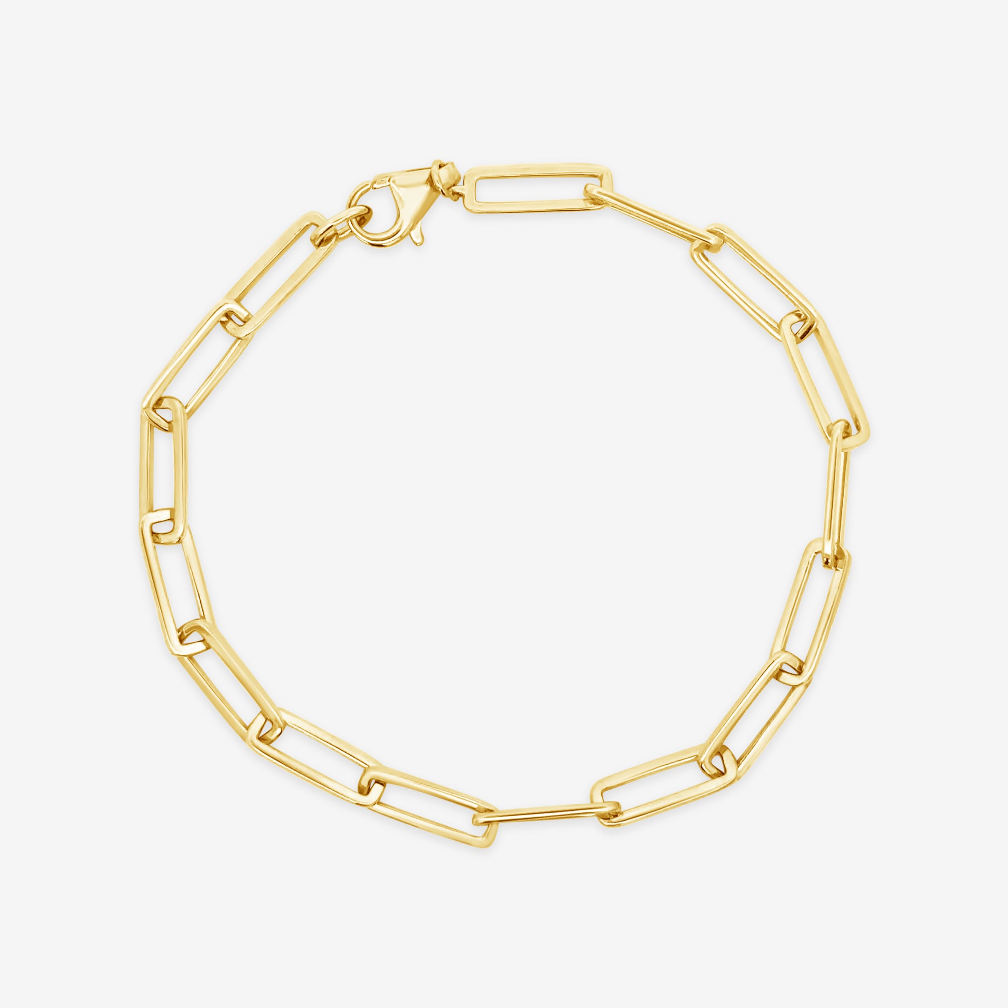gold paperclip link bracelet