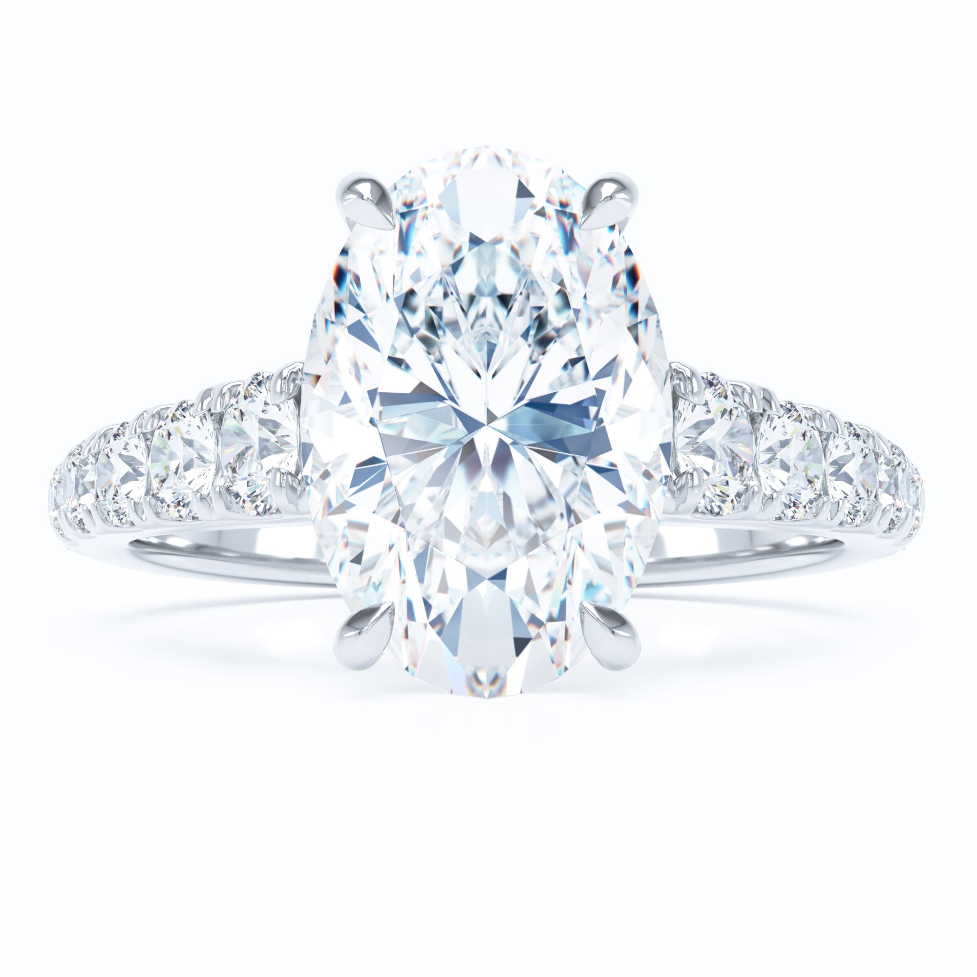 white gold oval cut diamond engagement ring