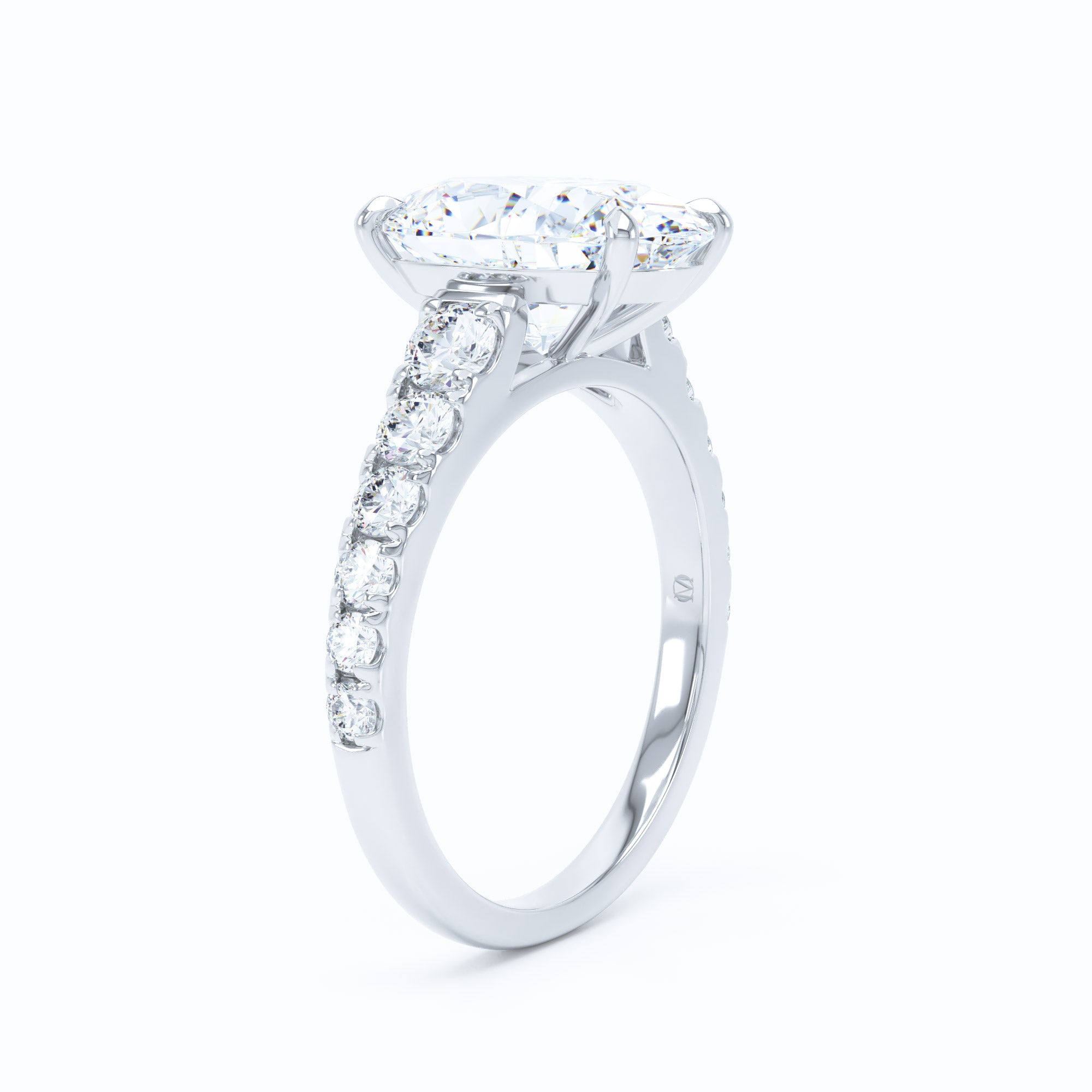 white gold oval cut diamond engagement ring