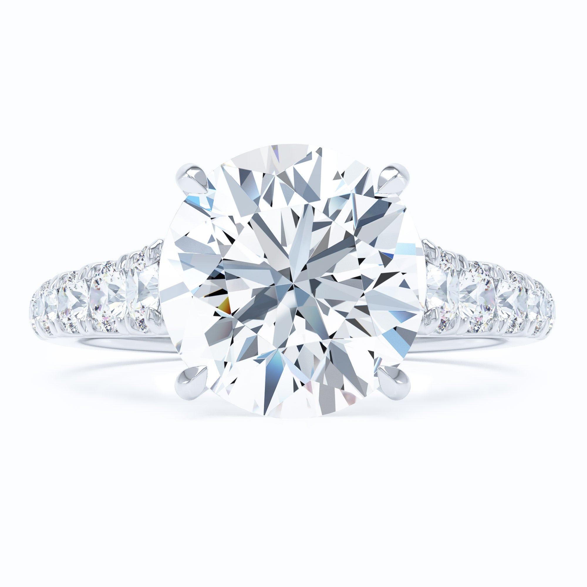 white gold round cut diamond engagement ring