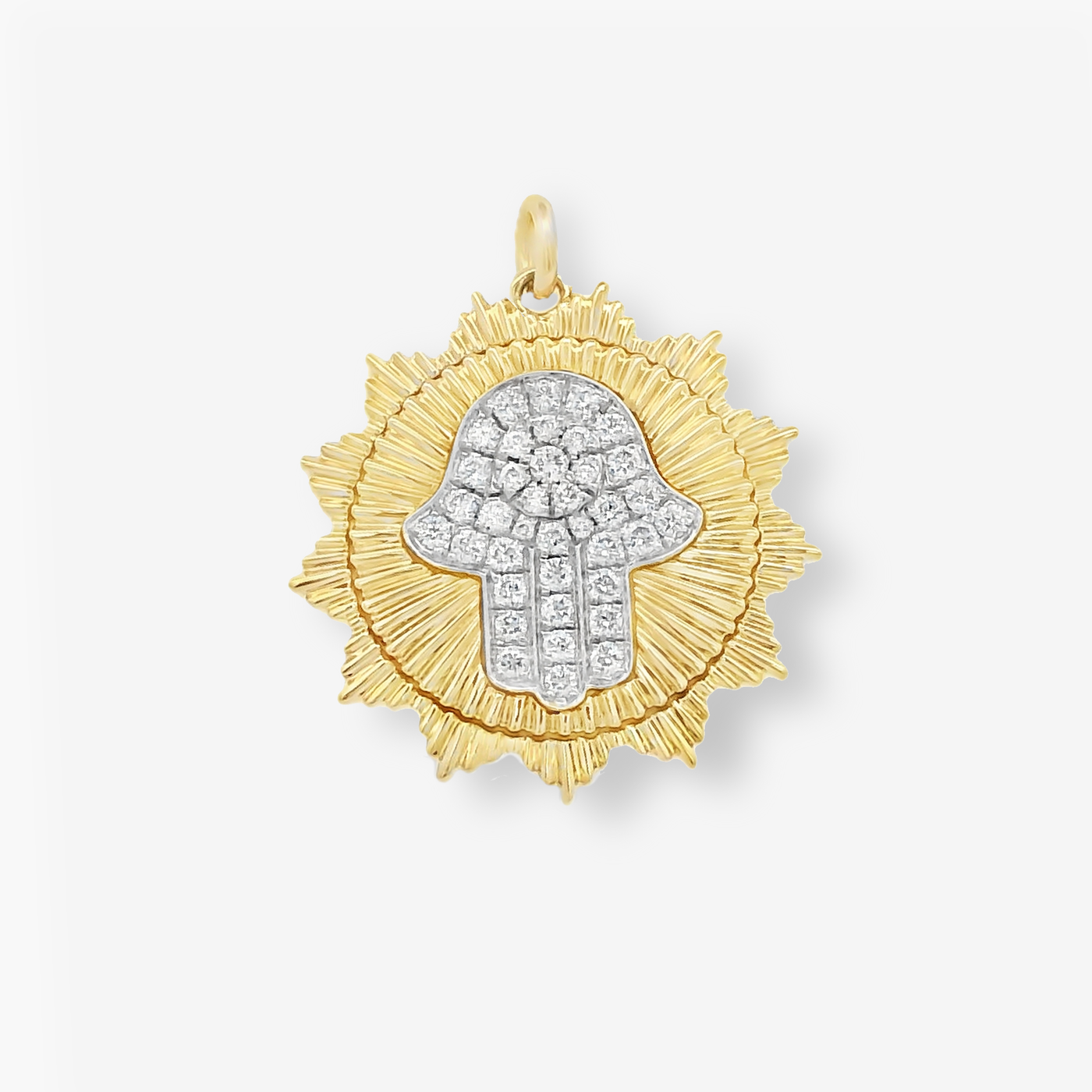Sunburst Diamond Hamsa Pendant