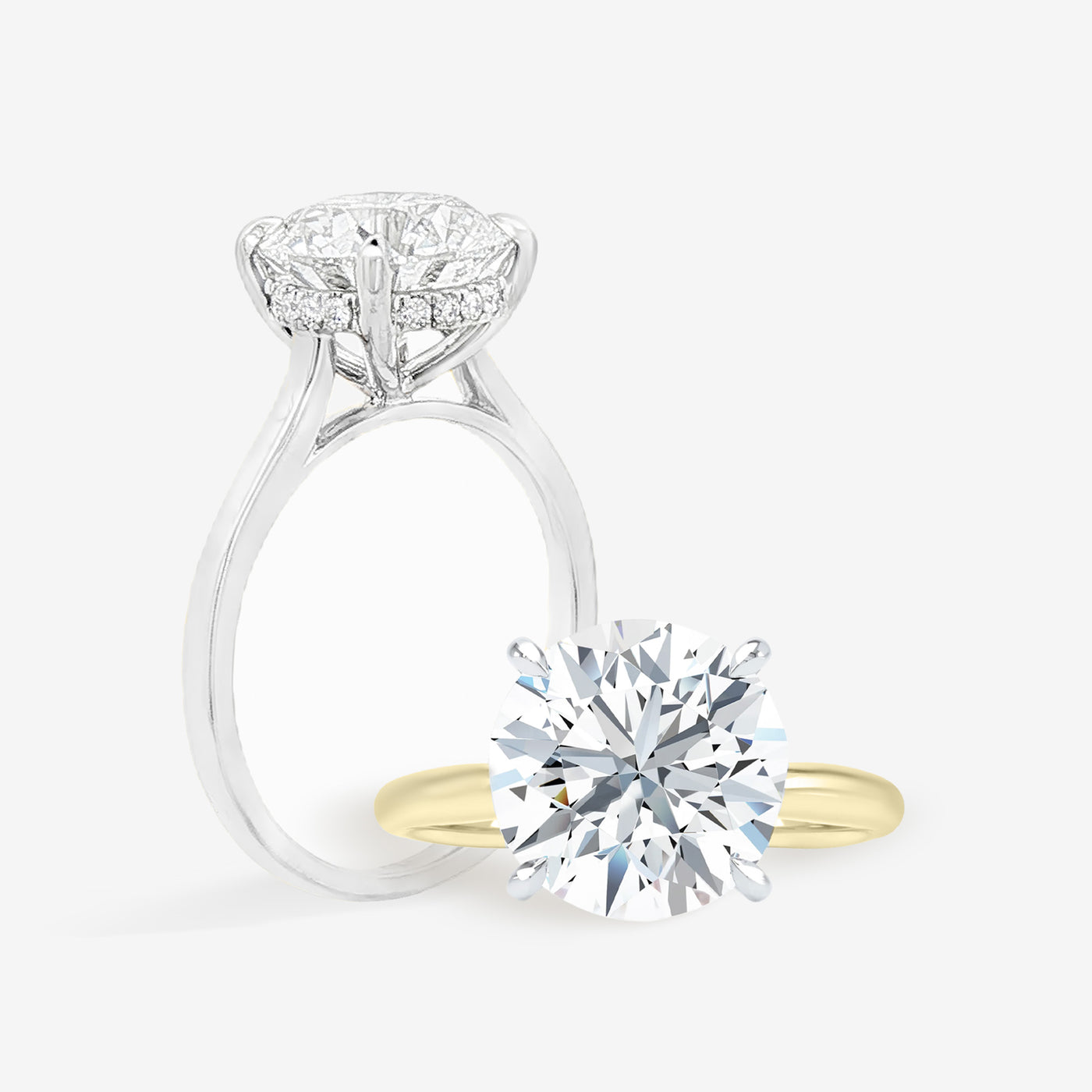 Swan Classic - Hidden Halo - Round Engagement Ring