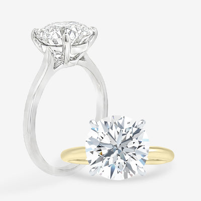 Swan Classic - With Rail - Round Engagement Ring