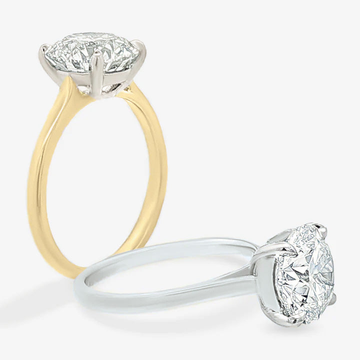 Swan Classic - With Rail - Round Engagement Ring