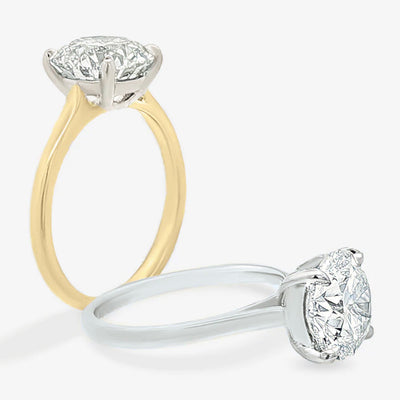 Swan Classic - With Rail - Round Engagement Ring
